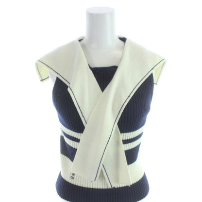 Dior Marinier Sera Color Sweater Knit Sleeveless Vest Ivory Navy MW