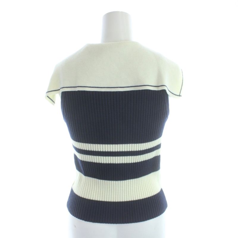 Dior Marinier Sera Color Sweater Knit Sleeveless Vest Ivory Navy MW