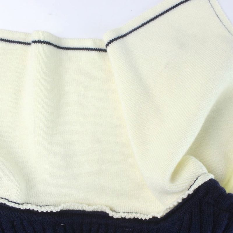 Dior Marinier Sera Color Sweater Knit Sleeveless Vest Ivory Navy MW