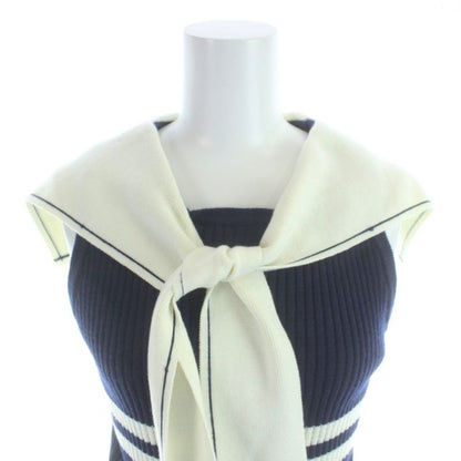 Dior Marinier Sera Color Sweater Knit Sleeveless Vest Ivory Navy MW