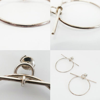 Hermes Earrings Loop MM Pair Silver