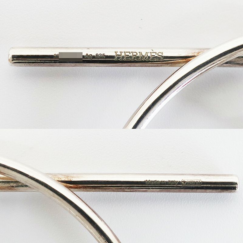 Hermes Earrings Loop MM Pair Silver