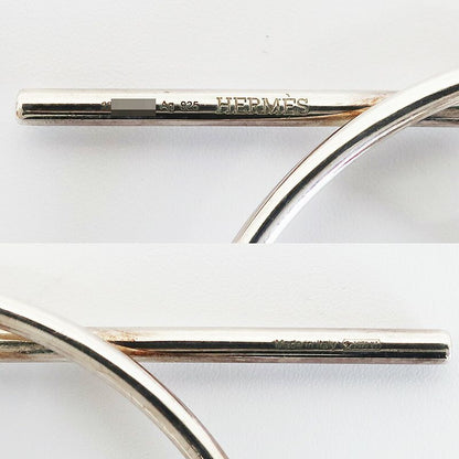 Hermes Earrings Loop MM Pair Silver