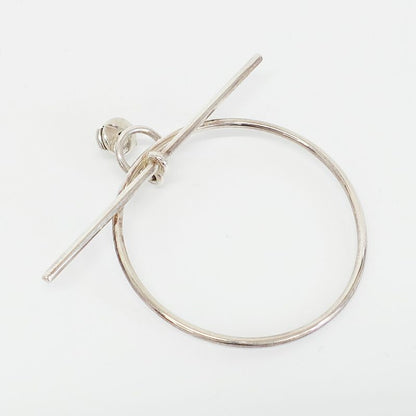 Hermes Earrings Loop MM Pair Silver