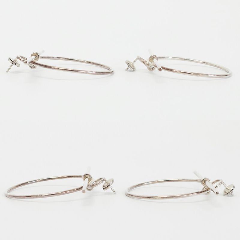 Hermes Earrings Loop MM Pair Silver