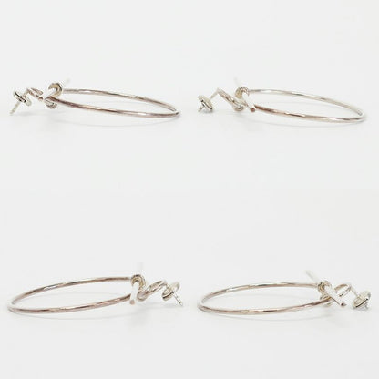 Hermes Earrings Loop MM Pair Silver
