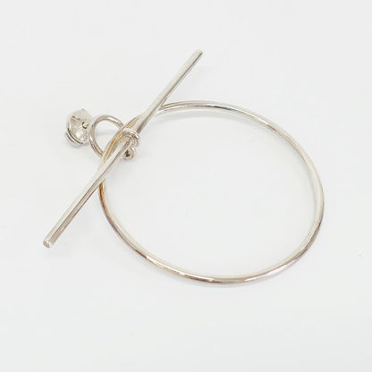 Hermes Earrings Loop MM Pair Silver