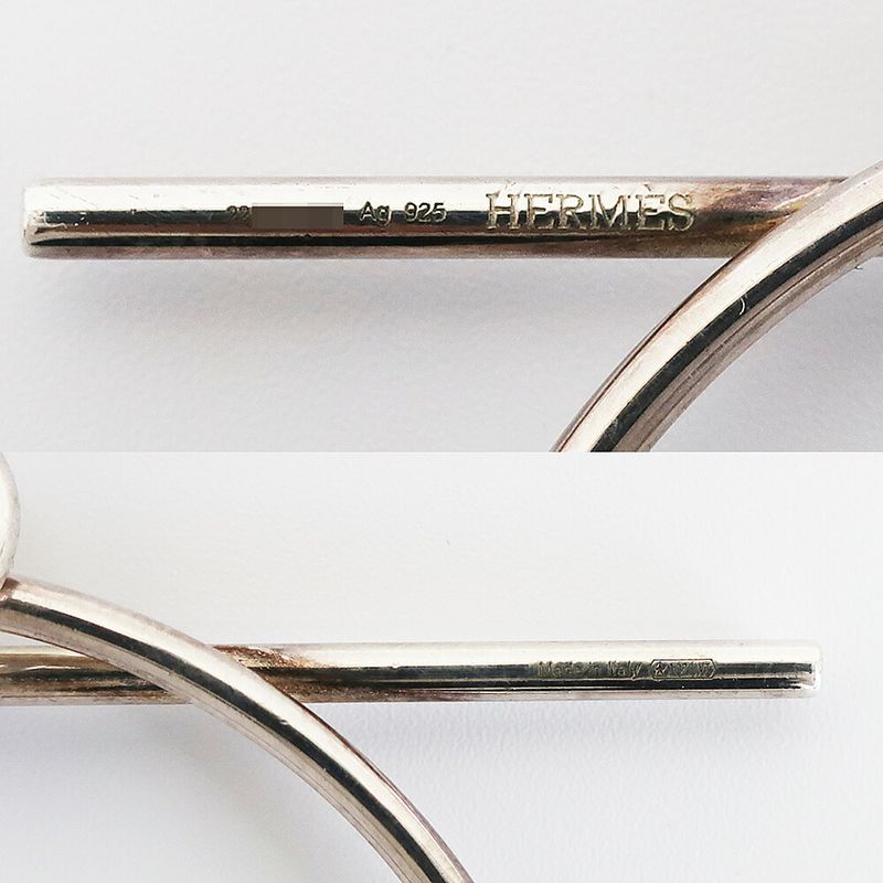 Hermes Earrings Loop MM Pair Silver