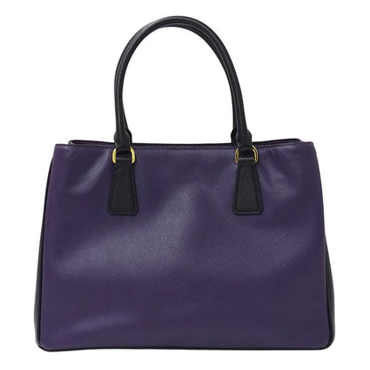 Prada 2-Way Shoulder Bag Galleria Large Saffiano Purple Black Logo Fashionable
