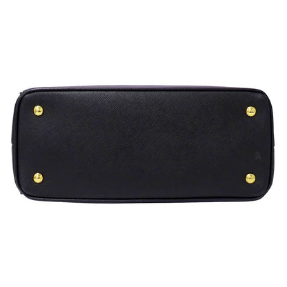 Prada 2-Way Shoulder Bag Galleria Large Saffiano Purple Black Logo Fashionable