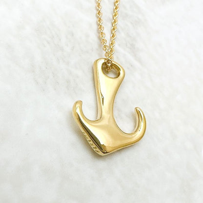 Tiffany & Co Anchor Yellow Gold Necklace 41 cm