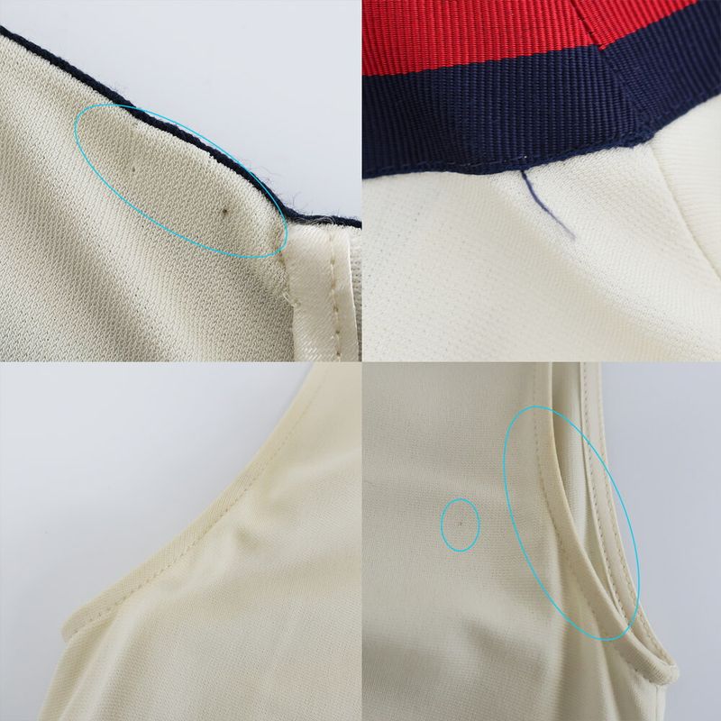 Gucci Dress Sherry Ribbon Pleats Ivory XS Sleeveless Skirt