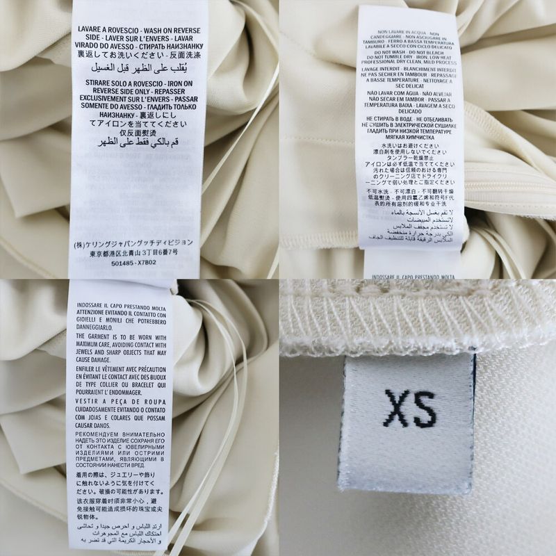 Gucci Dress Sherry Ribbon Pleats Ivory XS Sleeveless Skirt