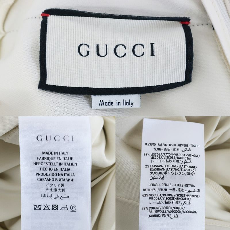 Gucci Dress Sherry Ribbon Pleats Ivory XS Sleeveless Skirt