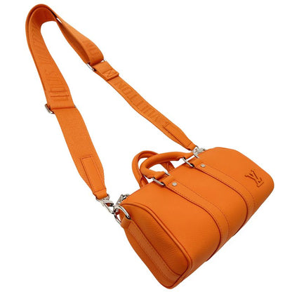 Louis Vuitton 2-Way Shoulder Bag Aerogram Leather Keepall XS Volcano Orange