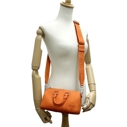 Louis Vuitton 2-Way Shoulder Bag Aerogram Leather Keepall XS Volcano Orange