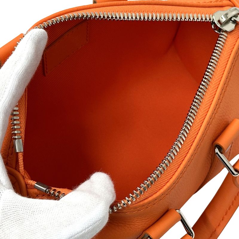 Louis Vuitton 2-Way Shoulder Bag Aerogram Leather Keepall XS Volcano Orange