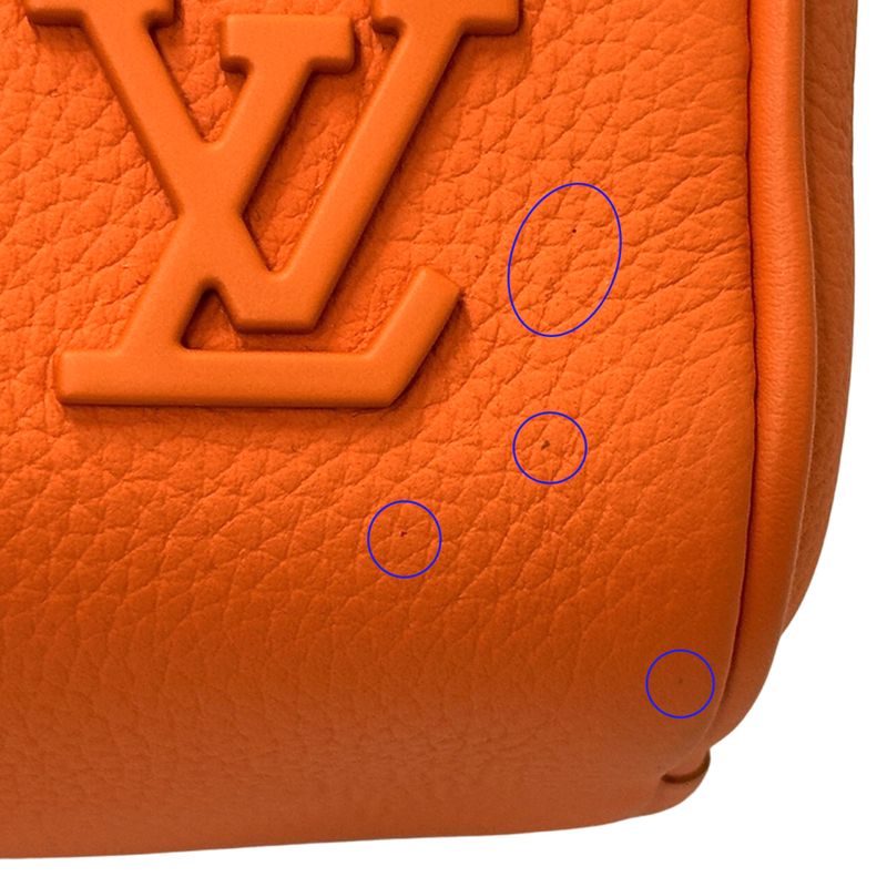 Louis Vuitton 2-Way Shoulder Bag Aerogram Leather Keepall XS Volcano Orange