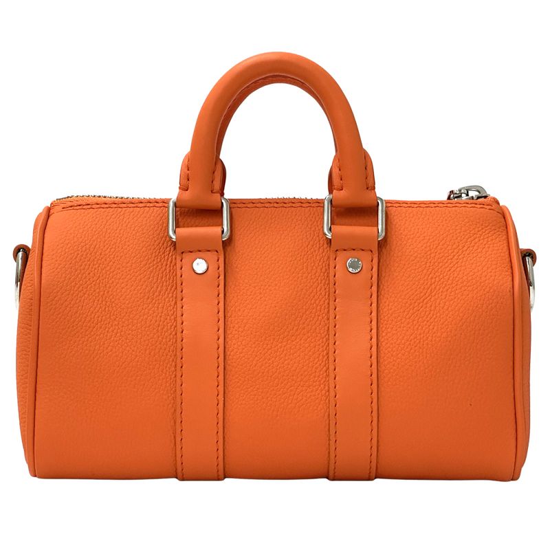 Louis Vuitton 2-Way Shoulder Bag Aerogram Leather Keepall XS Volcano Orange
