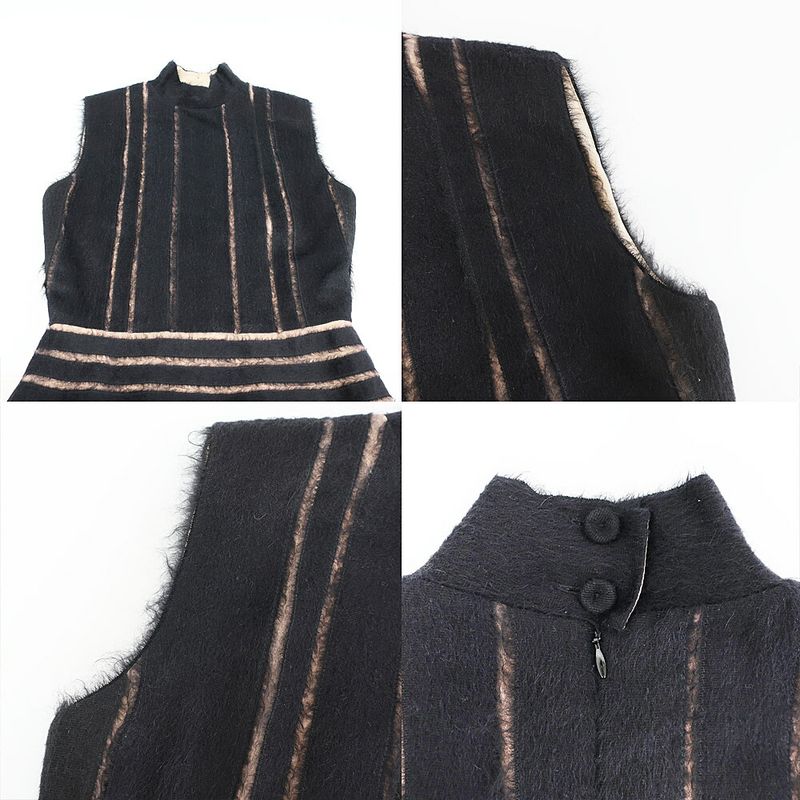 Fendi Dress Silk Black Listed 40 Sleeveless Skirt