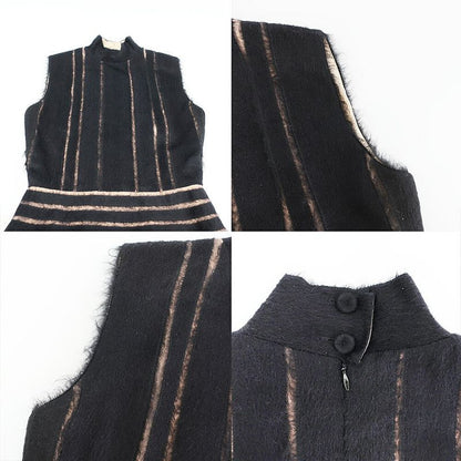 Fendi Dress Silk Black Listed 40 Sleeveless Skirt