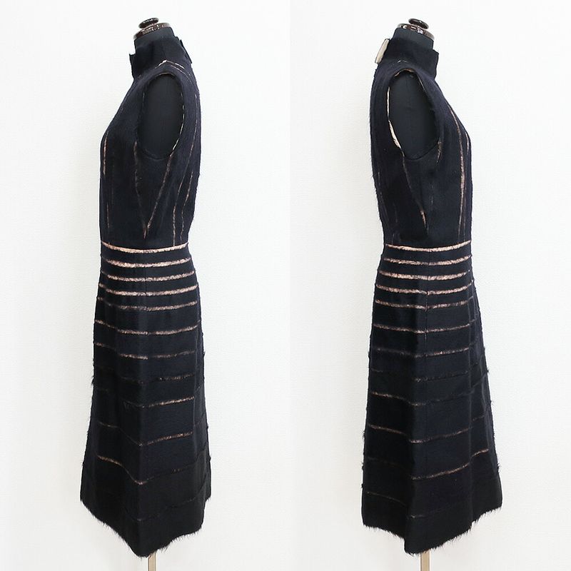Fendi Dress Silk Black Listed 40 Sleeveless Skirt