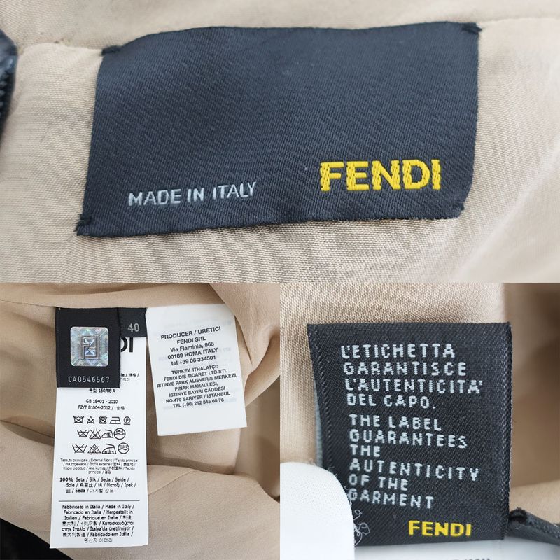 Fendi Dress Silk Black Listed 40 Sleeveless Skirt
