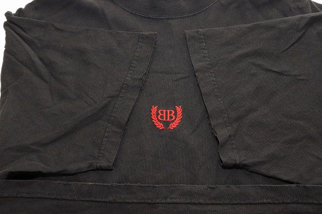 Balenciaga Laurel Classic Medium Fit T-Shirt Black S Tsvc Logo Embroidery Short