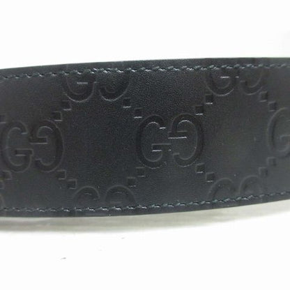 Gucci Interlocking Buckle Reversible Leather Belt Guccissima Black Brown Silver