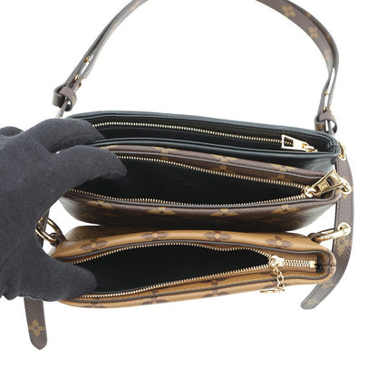 Louis Vuitton Shoulder Bag Monogram Reverse Lambskin Pochette Black