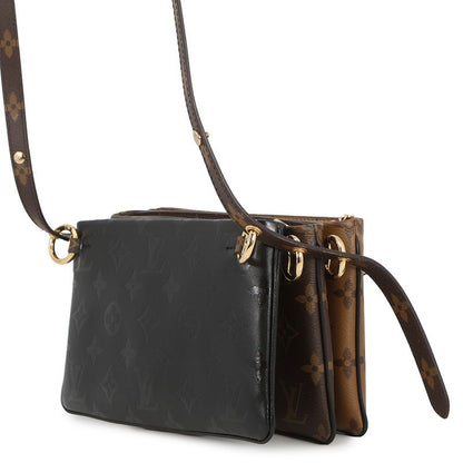 Louis Vuitton Shoulder Bag Monogram Reverse Lambskin Pochette Black