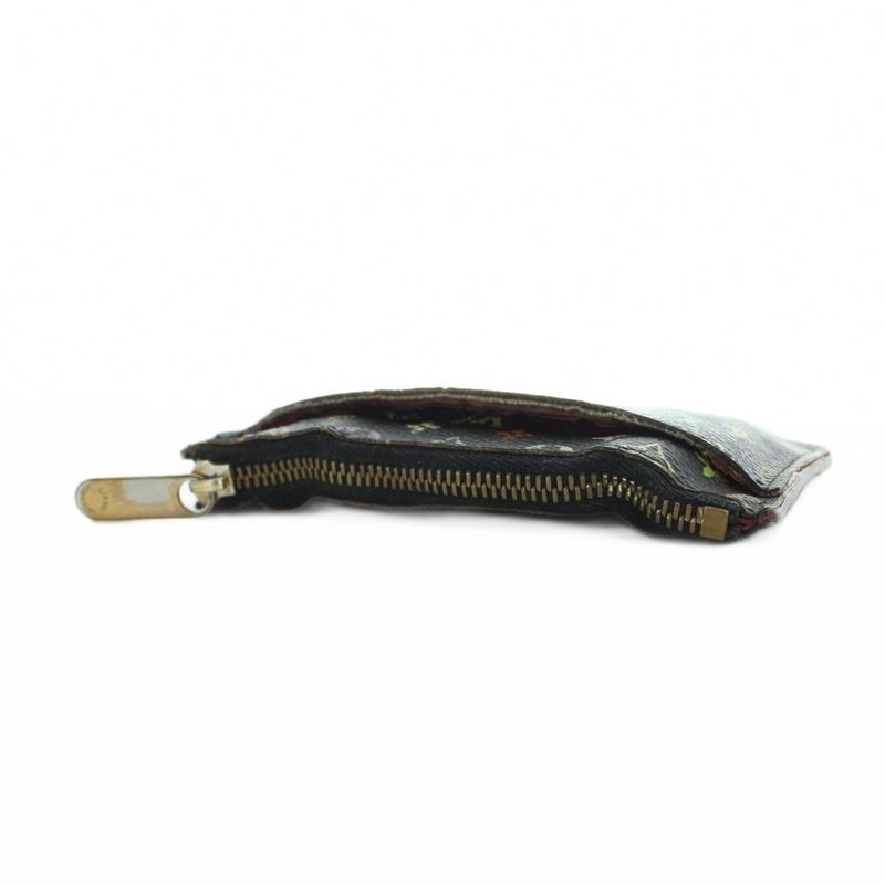 Louis Vuitton Monogram Multicolor Pochette Cles Case Pouch Logo Black