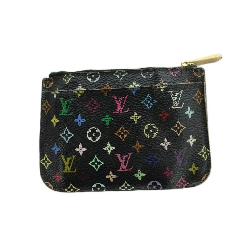 Louis Vuitton Monogram Multicolor Pochette Cles Case Pouch Logo Black