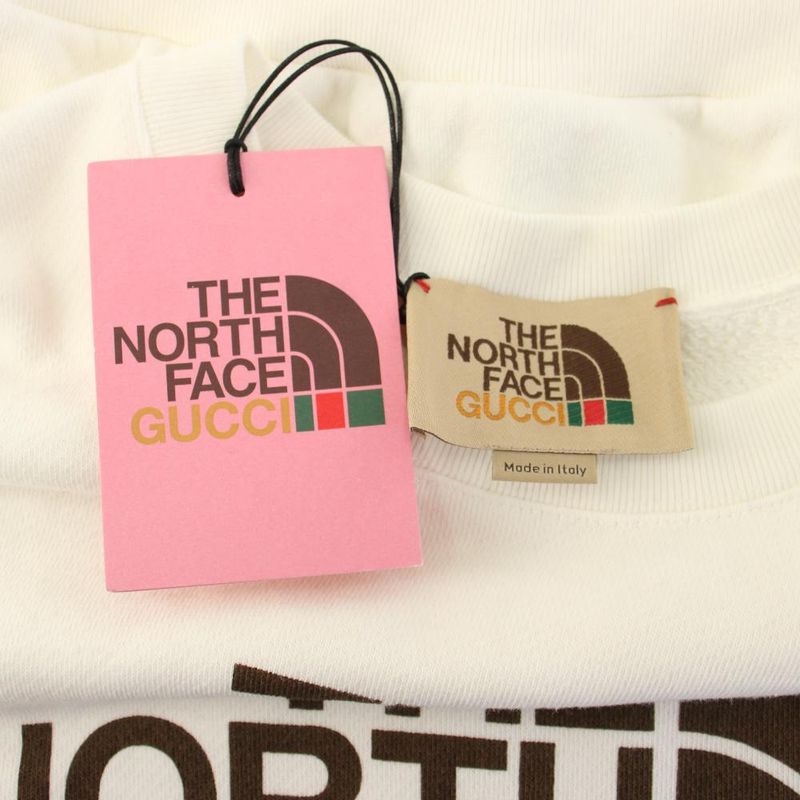 Gucci The North Face Cotton Oversized Sweatshirt Crew Neck Long Sleeve Logo