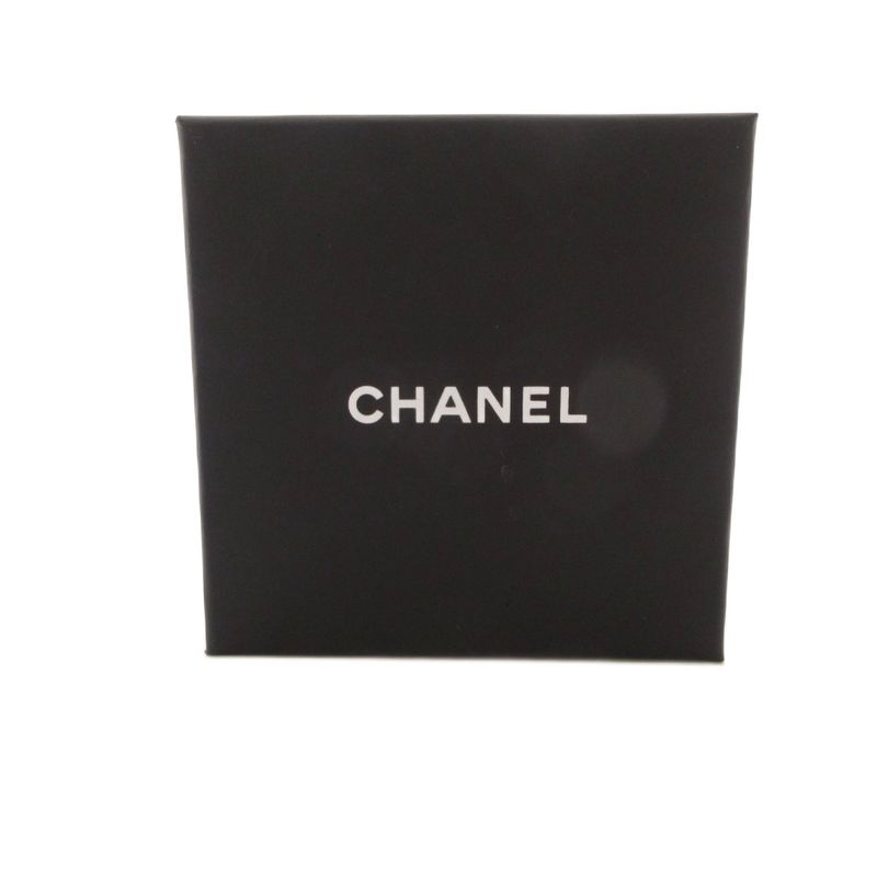 Chanel CC Logo Brooch Line Stone Blue Silver Color KH
