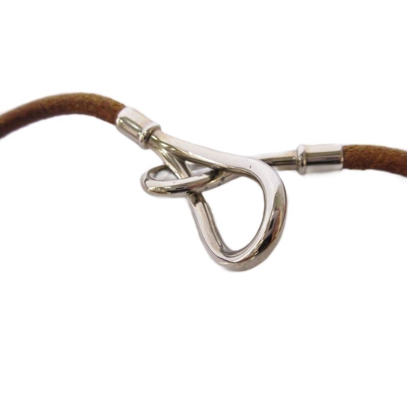 Hermes Jumbo Choker Brown Silver Color KH Bracelet
