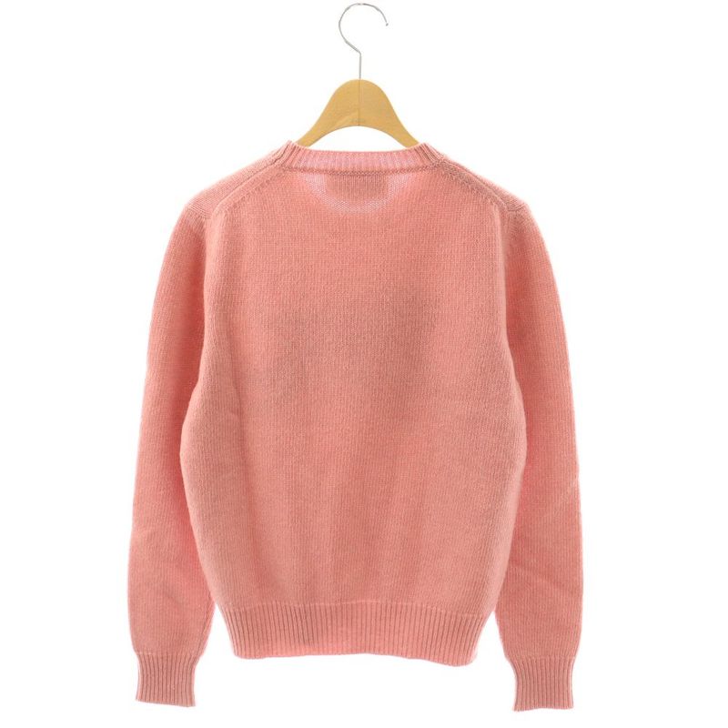 Gucci Panthere Knit Sweater Long Sleeve Embroidery Wool XS Pink