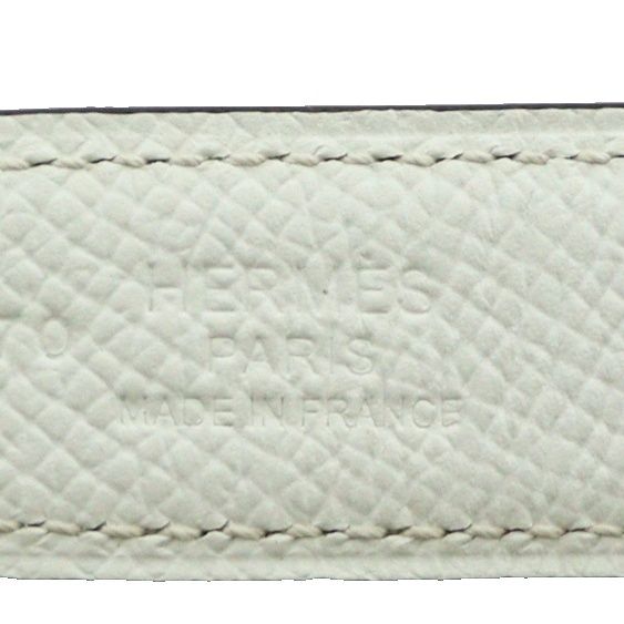 Hermes Kelly 18 Turnlock Belt Veau Epsom 65 White SS OH Handbag