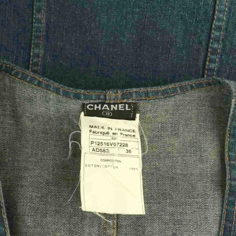 Chanel 99c Denim Dress Sleeveless 36 Blue ES