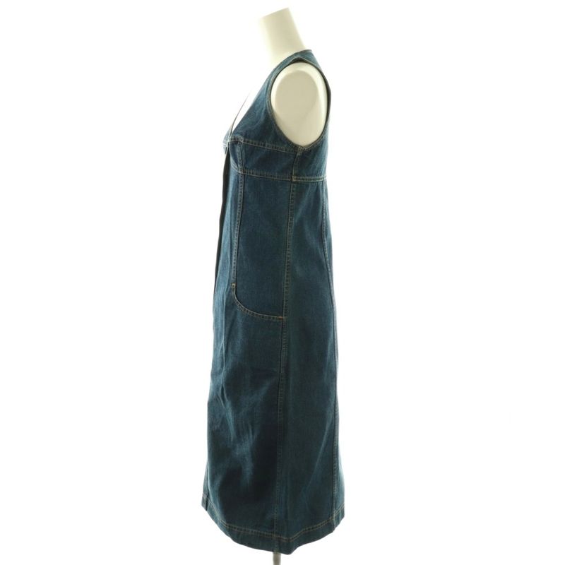 Chanel 99c Denim Dress Sleeveless 36 Blue ES