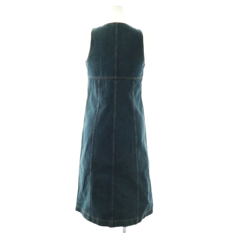 Chanel 99c Denim Dress Sleeveless 36 Blue ES