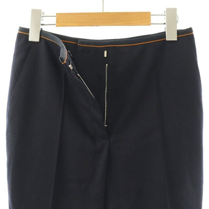 Hermes Wool Pleated Tapered Pants 34 Navy ES