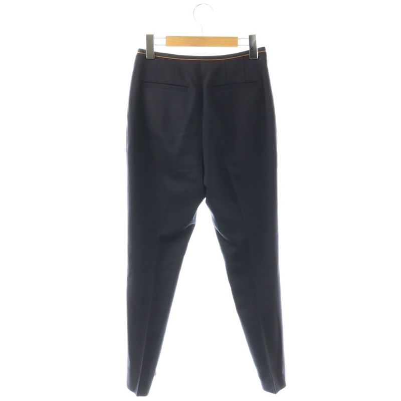 Hermes Wool Pleated Tapered Pants 34 Navy ES