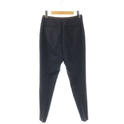 Hermes Wool Pleated Tapered Pants 34 Navy ES