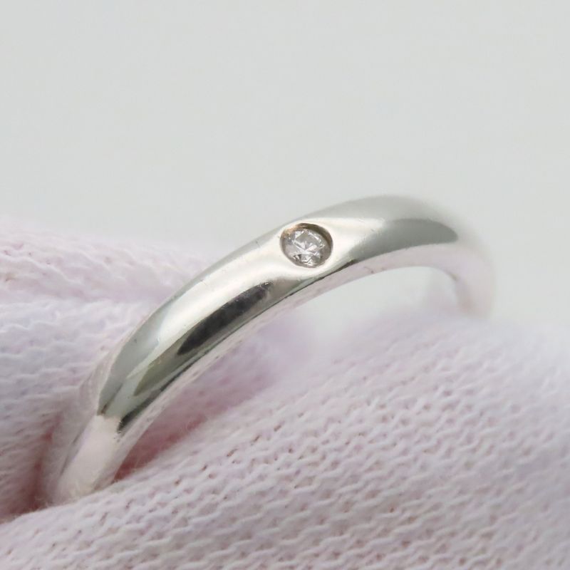 Tiffany & Co Ring Stacking Band Diamond Silver Elsa Peretti