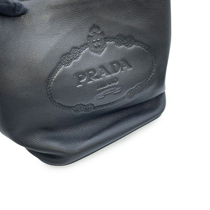 Prada Shoulder Bag Vitello Phoenix Leather Black
