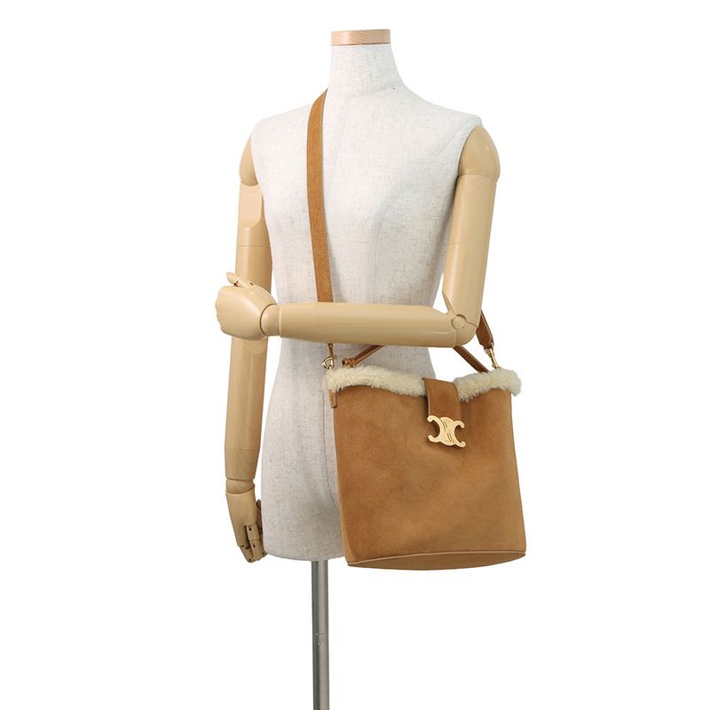 Celine Handbag Louis e Suede Shearling 2-Way