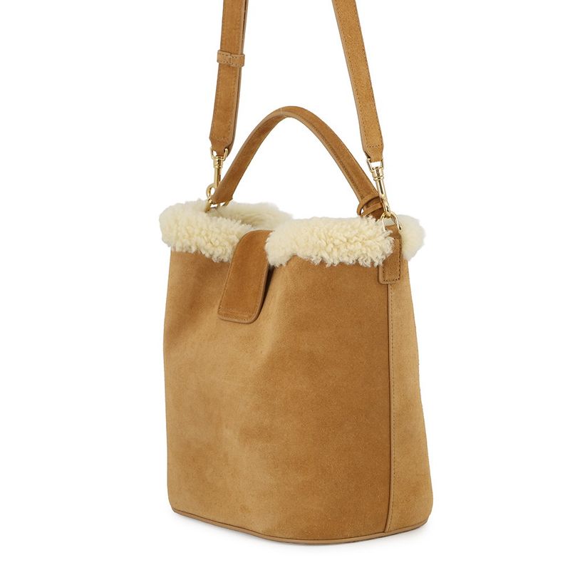 Celine Handbag Louis e Suede Shearling 2-Way