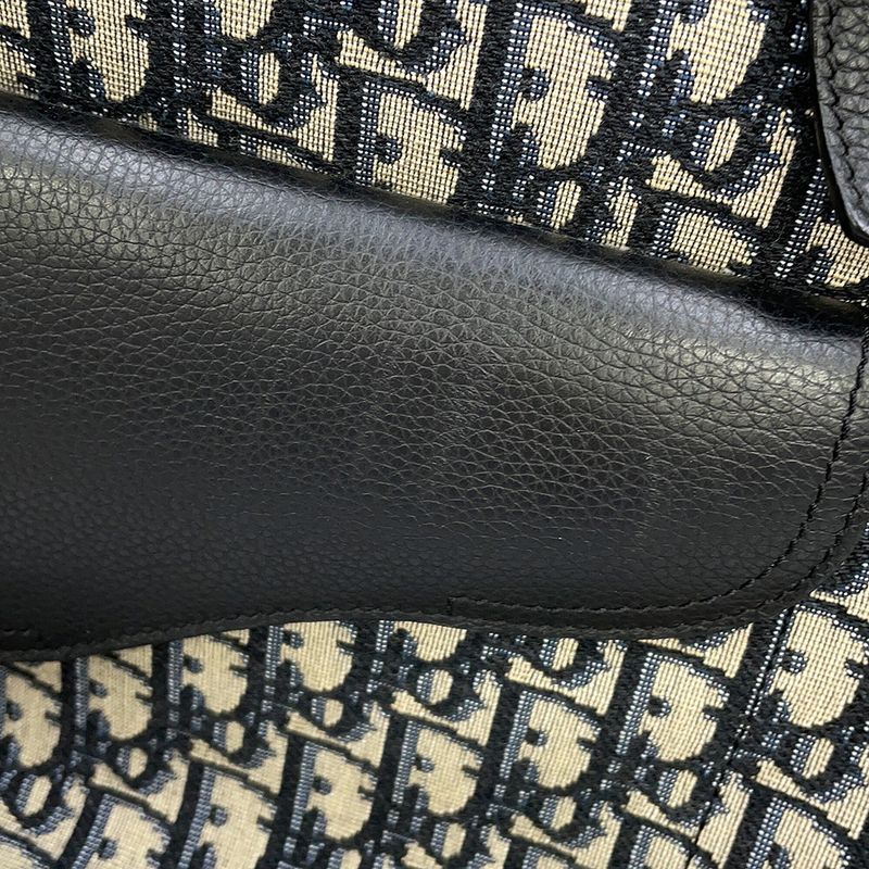 Dior Tote Oblique Saddle Canvas Leather Trotter