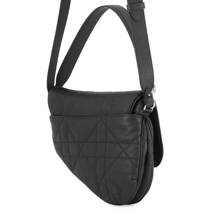 Dior Handbag Maxi Cannage Saddle Twin Bag 2-Way Black